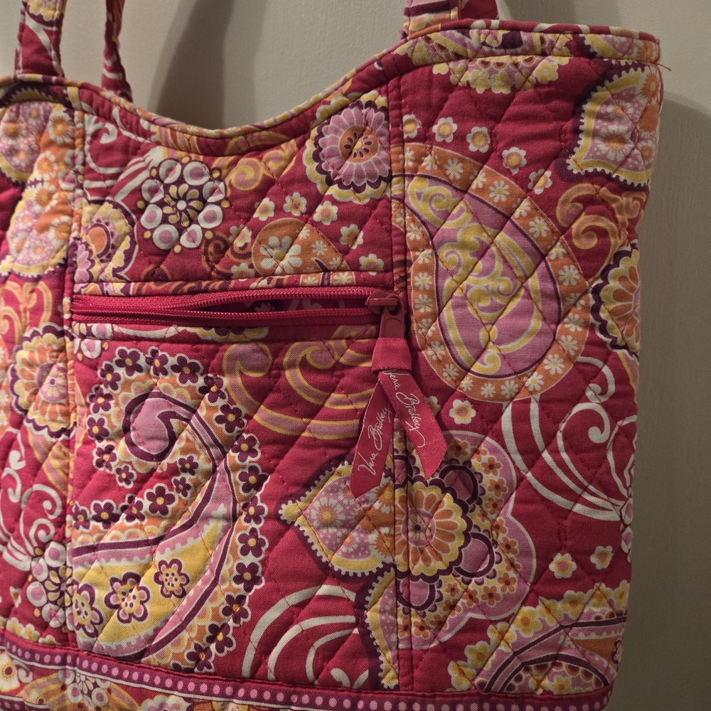 Vera Bradley Pink and Orange Paisley Tote